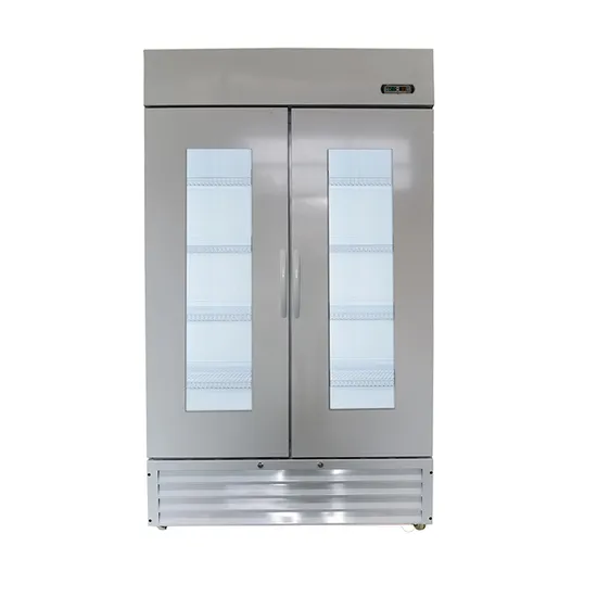 Upright Two-Door Glass Medical Lab Refrigerator LG-1000D